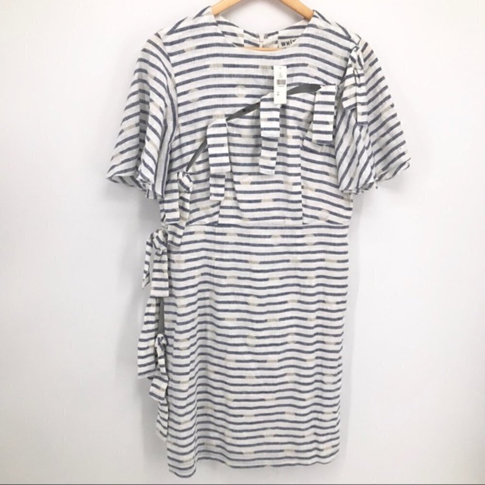 NWT Anthropologie SPRING Bows and Stripes Sheath Dress SIZE 0